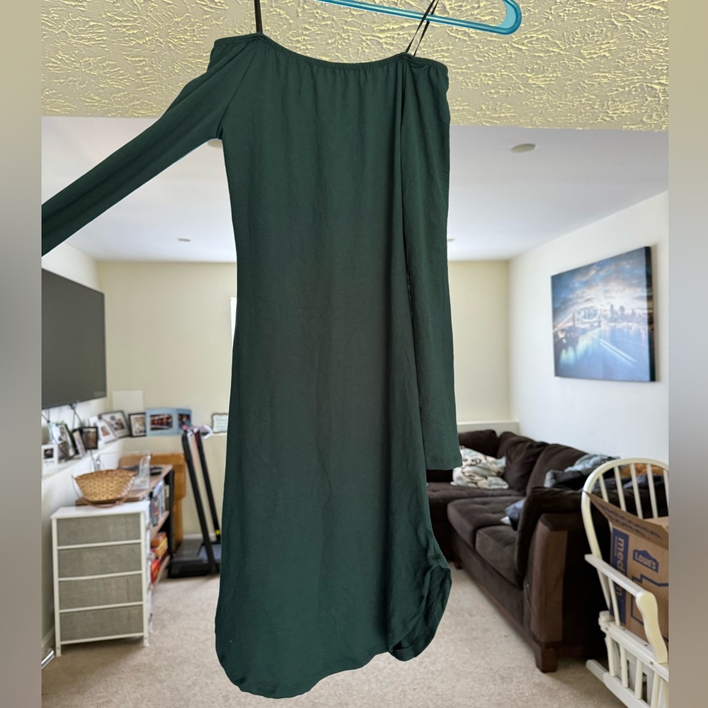 Hunter green off the shoulder bodycon